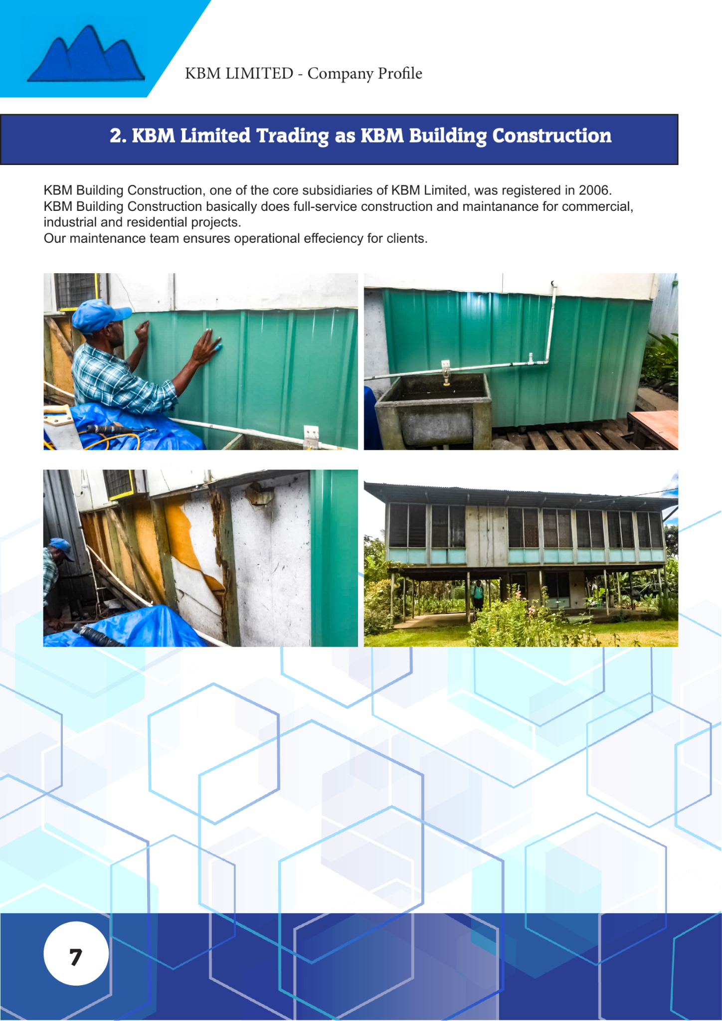KBM building construction page