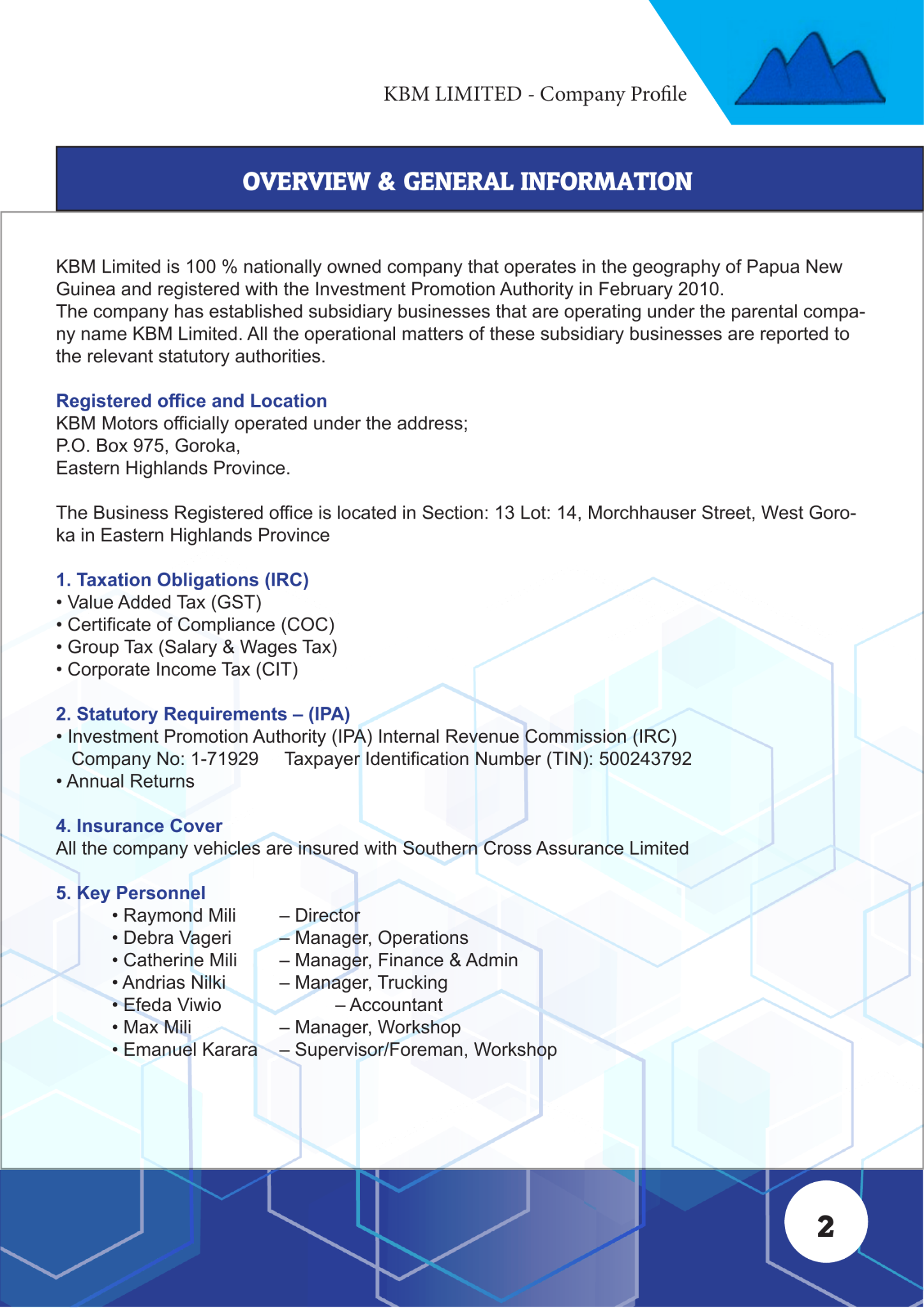 KBM Limited company overview page